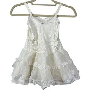 JC Penney Vintage USA Union Girls Petticoat Dress Slip Crinoline White Lace 6X